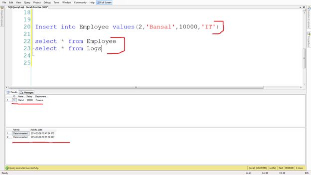 executes trigger automatically